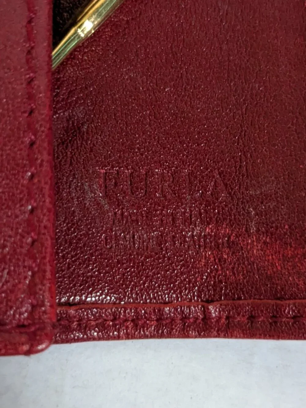Vintage FURLA Made In Italy Red Leather Clutch Wallet